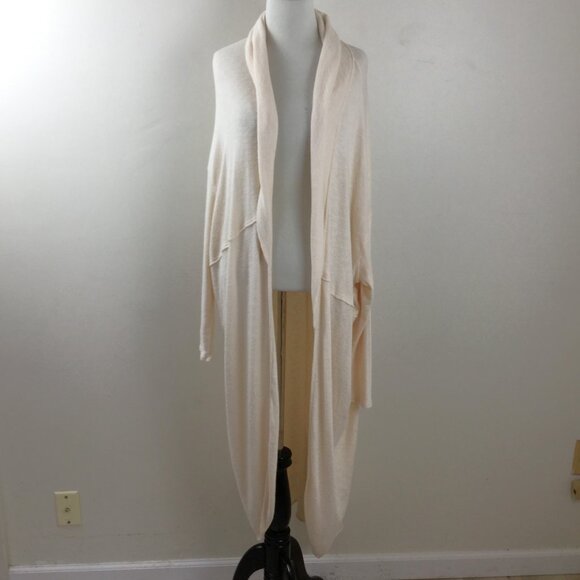 Free People Beach Cream Open Front Long Cardigan s - Picture 2 of 8